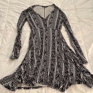 Express Black And White Pattern Dress